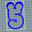 5mickey.png Number 5 Mickey cookies cutter - cookie cutter