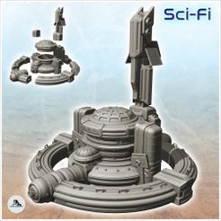 1.jpg Archivo STL Base circular grande con torre y cúpula (12) - Futuro Sci-Fi SF Infinity Terrain Tabletop Scifi・Objeto imprimible en 3D para descargar