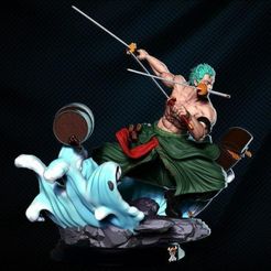 Zoro-v2.jpg 3D file One Piece RORONOA ZORO・Template to download and 3D print