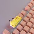 Pikachu_14.jpg Lazy Pikachu Keyboard Decoration - 3D Print Model STL