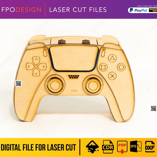 cajaplay6jpg.jpg Caja de madera en forma de control de videojuegos, archivos corte láser para dulces regalos, box, svg, eps, pdf, dxf, gamer controller