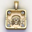 render-1.jpg Rasta Skull Pendant with Diamond Accents