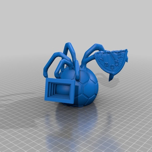 spontanous interaction sculpture : sphere, the football spider / camera /post-precognitions mothers little "mens" - 3D model önizlemesi