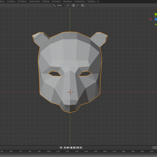 Low poly bear mask 3D model