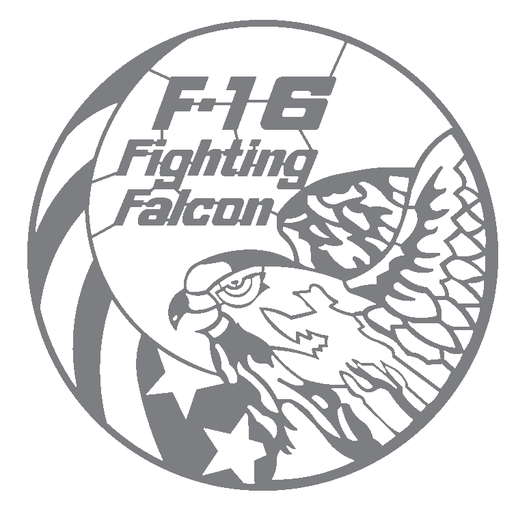 🇺🇸 F-16 Fighting Falcon USA Patch WireFrame Black/White・Free STL File ...