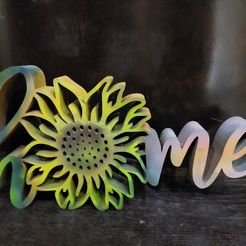 Sunflower Home Sign Inicio arte de la pared girasol decoración de la pared 2d arte