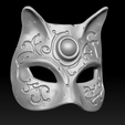 3.png STL file Cat half mask・3D printer model to download