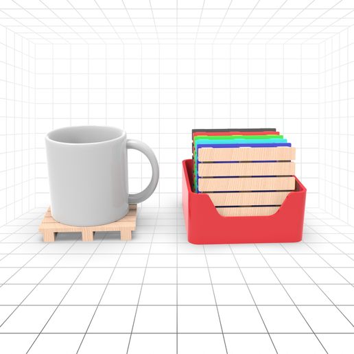 Pallet-Coaster-Kupalı-ve-Kutuda.1111.jpg Coaster STL File For 3d Printer, Pallet Coaster With Box 3D Print File, Coaster STL Files For 3D Printing