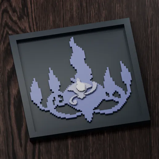 Chandelure Line - Pokemon Silhouette Frame | Gen 5 sprite style | STL