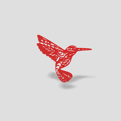 1.png STL file wall decor hummingbird・Model to download and 3D print