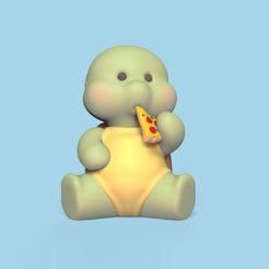 Cod128-Baby-Tortoise-Pizza-1.jpeg 3D file Baby Tortoise Pizza・3D printing idea to download
