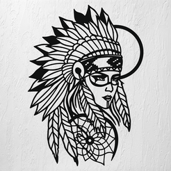 Imagen1-INDIA-AMERICANA.png Archivo STL INDIA AMERICANA ARTE DE PARED DECORACION 2D・Diseño de impresora 3D para descargar