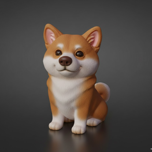 Cartoon Pixar Style Dog Akita Pet