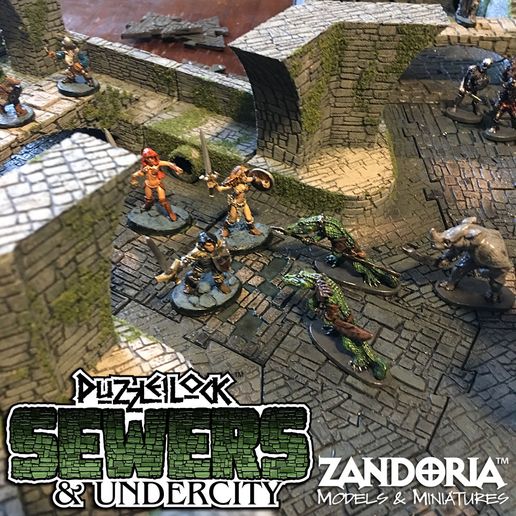 Sewer_promo4.jpg 3D file PuzzleLock Sewers & Undercity・Design to download and 3D print, Zandoria