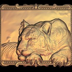 25.jpg Free STL file Calm tiger frame・3D print object to download, 3DPrinterFiles