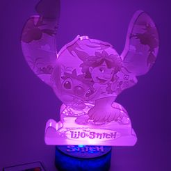 IMG_20230516_091020.jpg STL file Lithophanie Stitch Nightlight・3D printable model to download