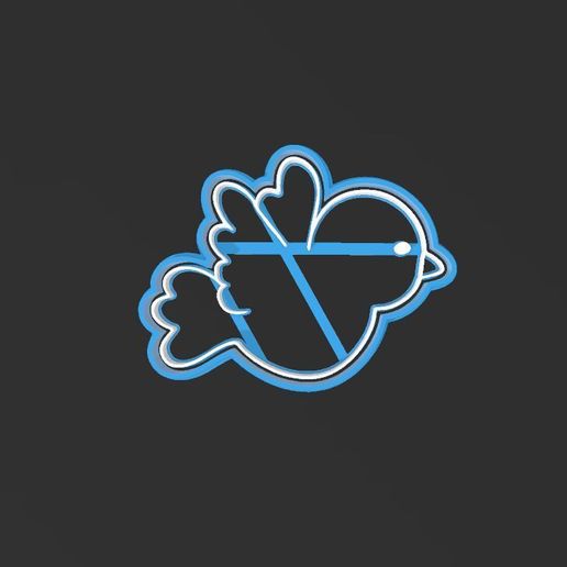 Infant pigeon, cookie cutter 3D model