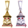 render-2.png Colgante imprimible en 3D de búho con sombrero de mago