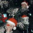 AirBrush_20221201075627.jpg Holiday Skull, AMS, MMU, Christmas Tree Ornament, Santa Skull, Santa Hat, Creepy Christmas