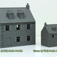 Normandy-House-Doulbe-Storey-Type-3-Tabletop-Wargaming-Terrain-28mm-size-comparison.jpg France Double Storey Village House Type 3
