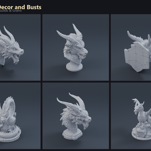 Dragon Decor and Busts 3D printable STL miniature