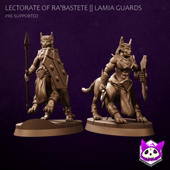 Lamia-Guards-Set.png 3D file Lectorate of Ra'Bastete | Lamia Guards・3D print design to download