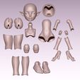 8.jpg Stacy - STL 3D Kit Printed Ball Jointed Doll Base - PLA filament /SLA Resin Compatible files
