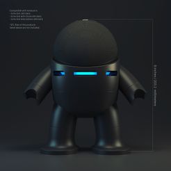 Robot Holder_Amazon Echo Dot_72dpi.jpg STL file Bot Plus One - Amazon Echo Dot (4th Gen) Version・3D printable model to download, biglildesign