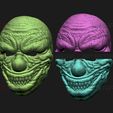 12.jpg Zombie Bloody Clown Mask - Scary Halloween Cosplay 3D print model