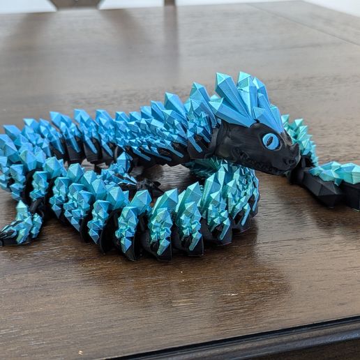 Articulated Crystal Dragon Fidget Toy (print-in-place)