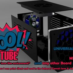 cooltubecover.jpg Fichier 3D gratuit Overpowered Cooltube Board Case Holder Mount (SKR, Ramps, MKS Gen 1.4,...) avec Octopi-Touch Holder・Modèle imprimable en 3D à télécharger