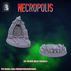 necro-7.png STL file Necropolis 2*40mm Base Set (Pre-supported)・3D printable model to download