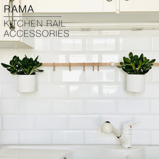 🔪 RAMA | Barra de cocina, gancho y jardinera・Archivo STL Gratis para ...