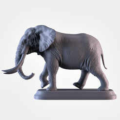 001.png STL-Datei Elefant・3D-Drucker-Vorlage zum herunterladen