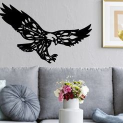 halcon.jpg STL-Datei Falke-Adler-Wandbild l・3D-druckbare Vorlage zum herunterladen