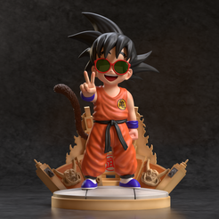 Goku-sunglasses-001.png Goku with Master Roshis glasses 3D print model
