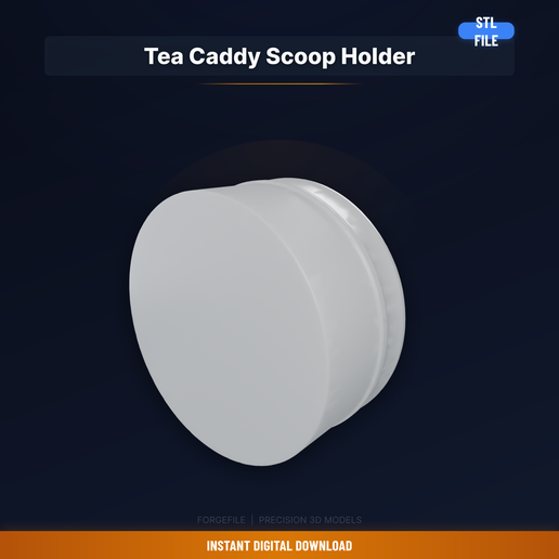 Tea Leaf Scoop Holder, Rests On Tea Tin Edge, Keeps - 3D Printable STL File