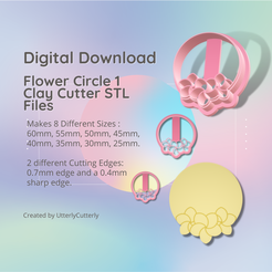1Pink-and-White-Geometric-Marketing-Presentation-3000-×-2000px-Instagram-Post-Square.png Fichier 3D Flower Circle 1 Clay Cutter - STL Digital File Download- 8 sizes and 2 Cutter Versions・Modèle à télécharger et à imprimer en 3D
