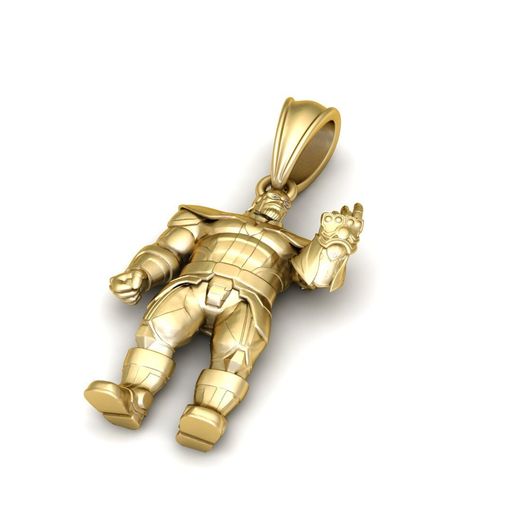Thanos Infinity Gauntlet Gold Pendant 3D Model