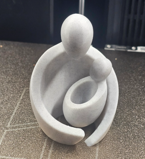 Parent and Child Embrace STL – Minimalist Family Love Sculpture