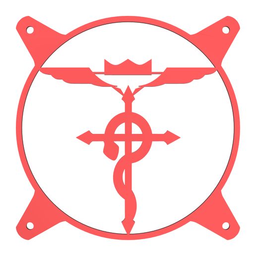 Fullmetal Alchemist FLAMEL - Custom 120mm Fan Grill Face Plate Cover - PC Gamer Modding