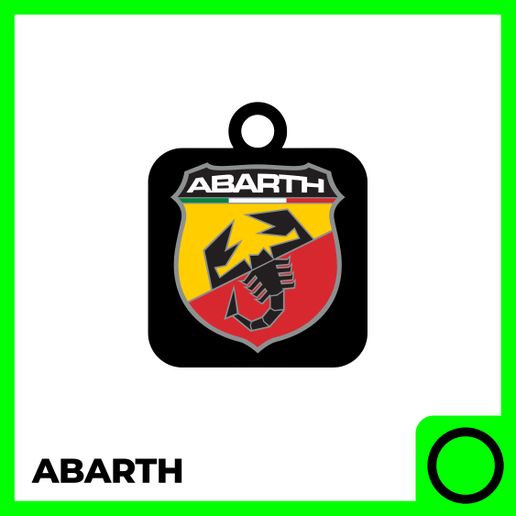 Abarth Keychain 3D Model – Sports Car Logo Keyring