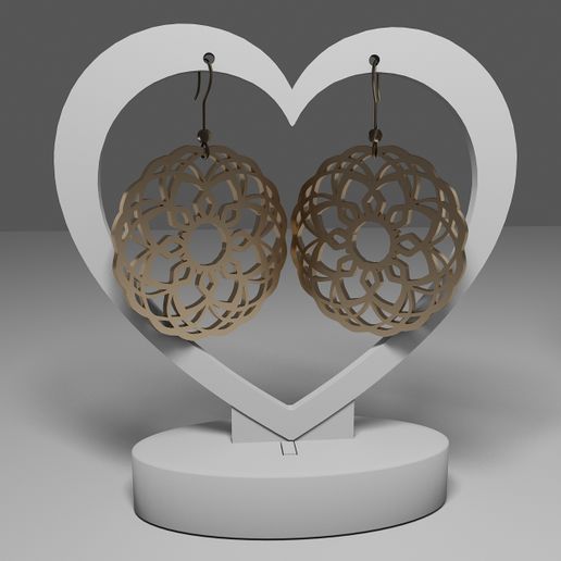 Mandala earrings 135 3D model