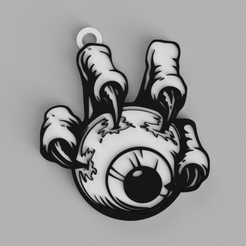 tinker.png STL-Datei Auge mit Kralle, Schlüsselring - Anhänger - Ohrring kostenlos・Modell für 3D-Druck zum herunterladen