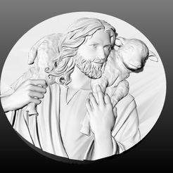 1.jpeg STL file The Good Shepherd Medallion 3D・3D printable model to download
