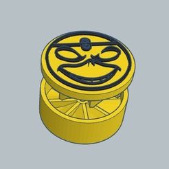 Captura-de-Pantalla-2023-07-19-a-las-1.36.58.jpg STL file BASIC GRINDER IRON MAIDEN 60X60X24 MM PRINT IN PLACE EASY PRINT GRINDERKING FDM SLA・3D printing design to download
