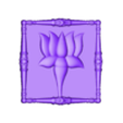 Flower-lotus-Square-frame-Motif-bead-V2-capital--column.stl Square lotus flower motif onlay ornament relief 3D print model
