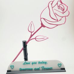 Rose-and-Stand.jpg Fichier STL Une rose pour un être cher・Modèle à télécharger et à imprimer en 3D
