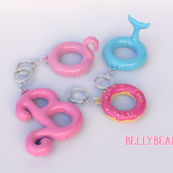Barbie_Keychain_02.png Barbie - Keychain Set of Pool Party Swim Ring