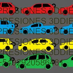 IMAGEN-PACK-3M.jpg STL file PACK 12 CAR KEY RINGS NUMBER 3・3D print model to download